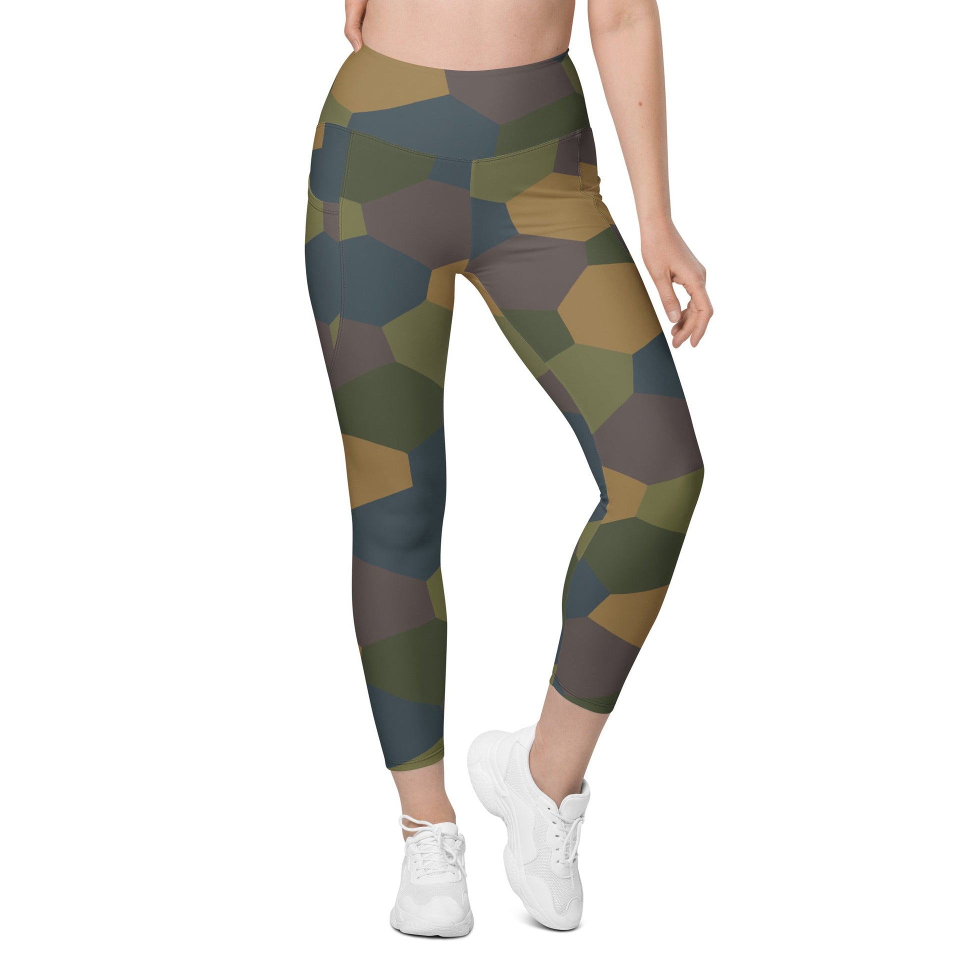 German WWI 5-Color Lozenge Aircraft CAMO Womens Leggings with Pockets