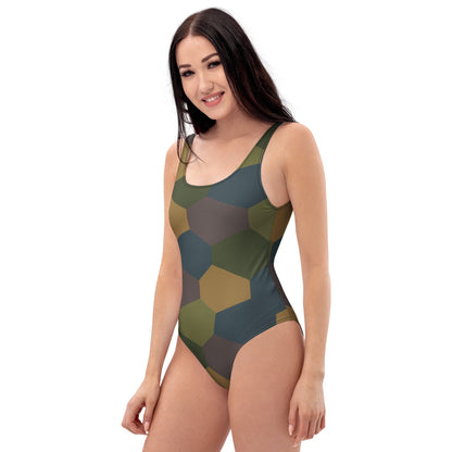 German WWI 5-Color Lozenge Aircraft CAMO Womens One-Piece Swimsuit