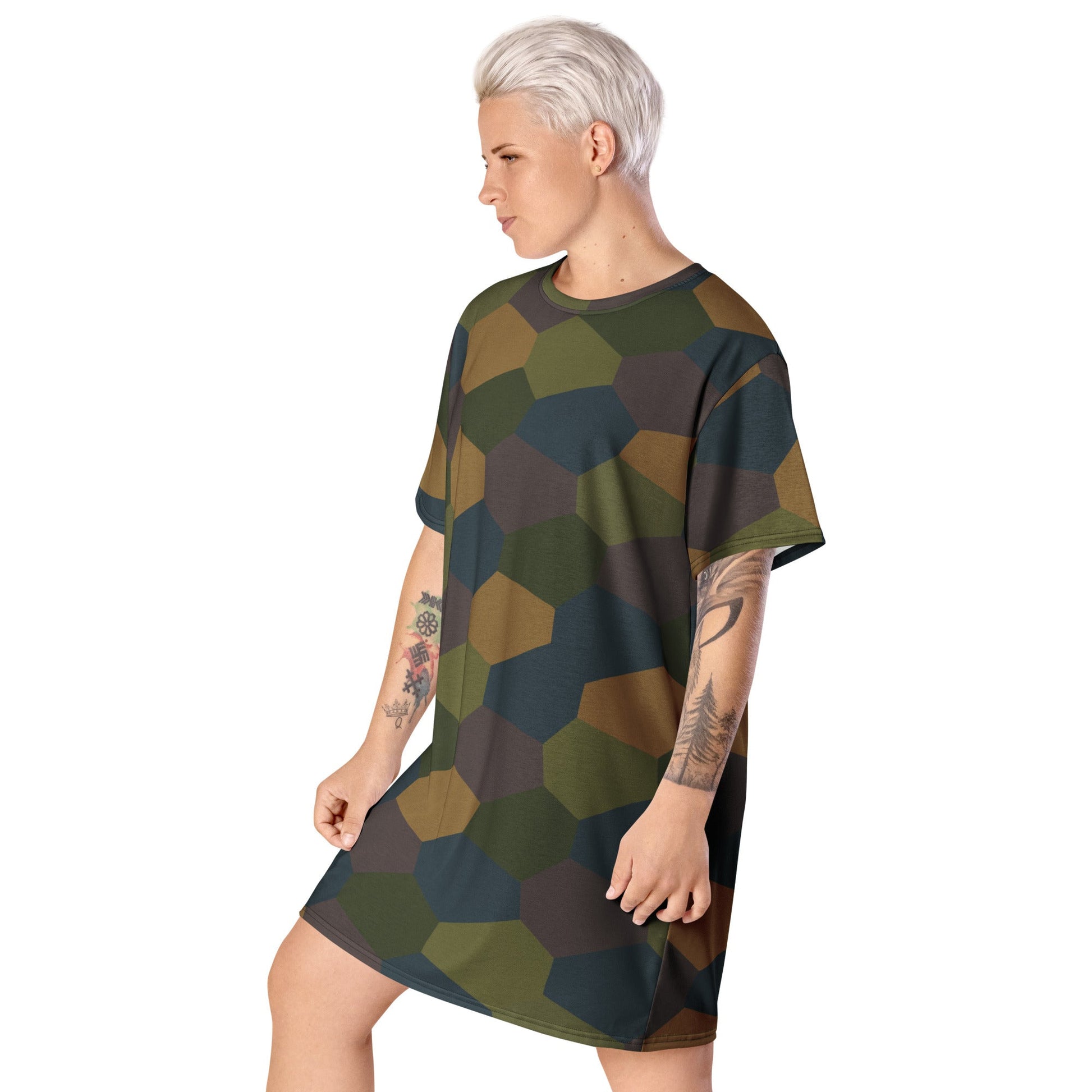 German WWI 5-Color Lozenge Aircraft CAMO Womens T-Shirt Dress