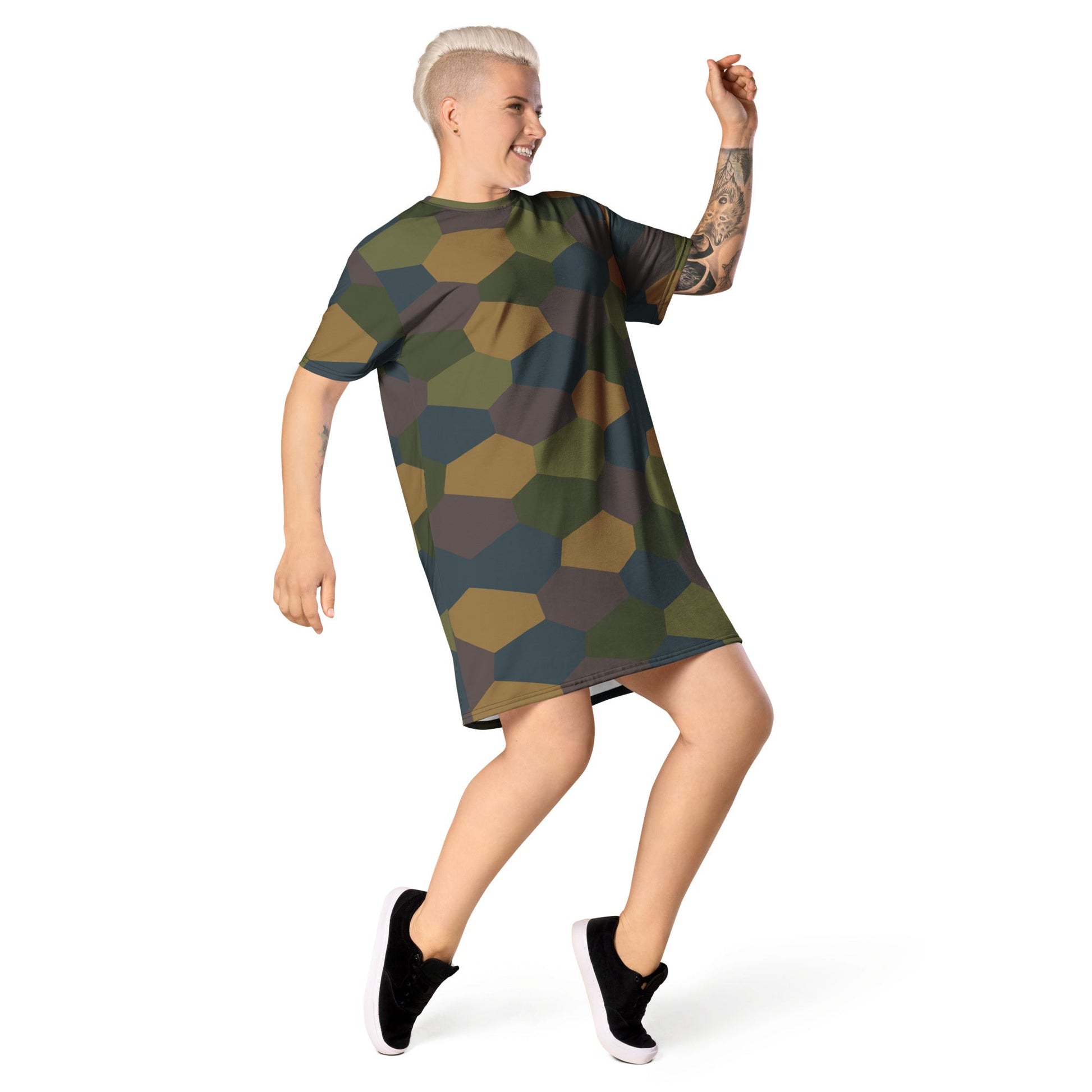 German WWI 5-Color Lozenge Aircraft CAMO Womens T-Shirt Dress