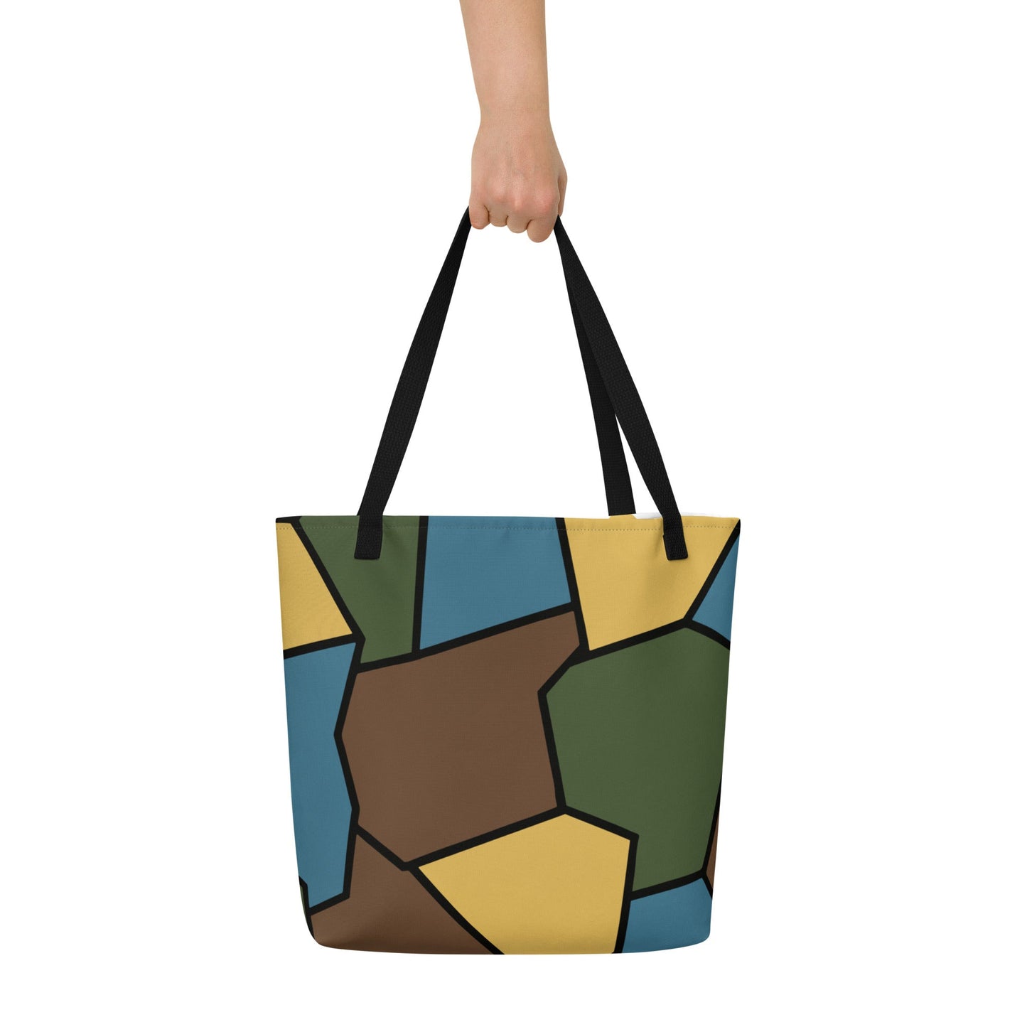 German WWI Sky Turtle Shell Stahlhelm CAMO Large Tote Bag
