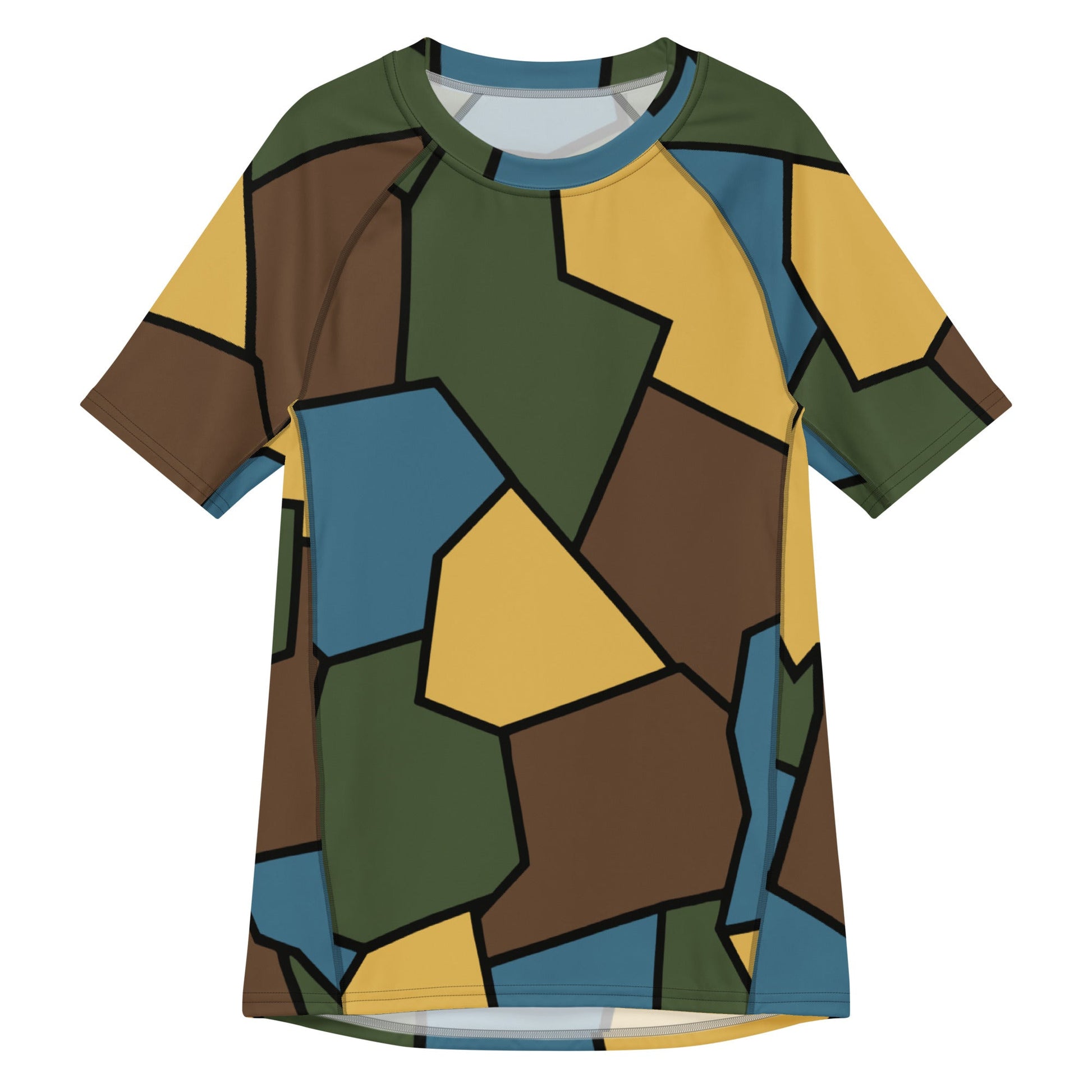German WWI Sky Turtle Shell Stahlhelm CAMO Mens Short-Sleeve Rash Guard - 2XS