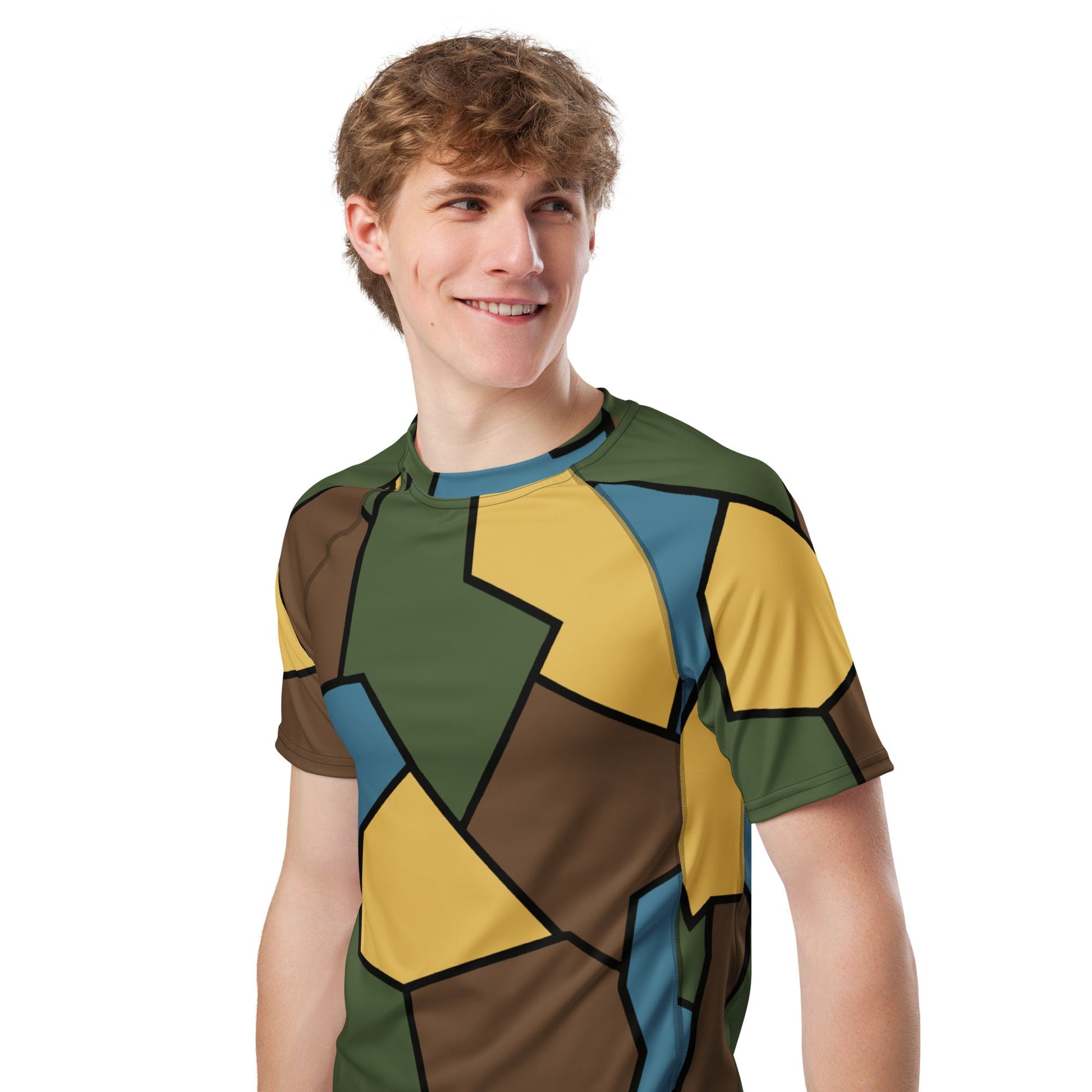 German WWI Sky Turtle Shell Stahlhelm CAMO Mens Short-Sleeve Rash Guard