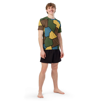 German WWI Sky Turtle Shell Stahlhelm CAMO Mens Short-Sleeve Rash Guard