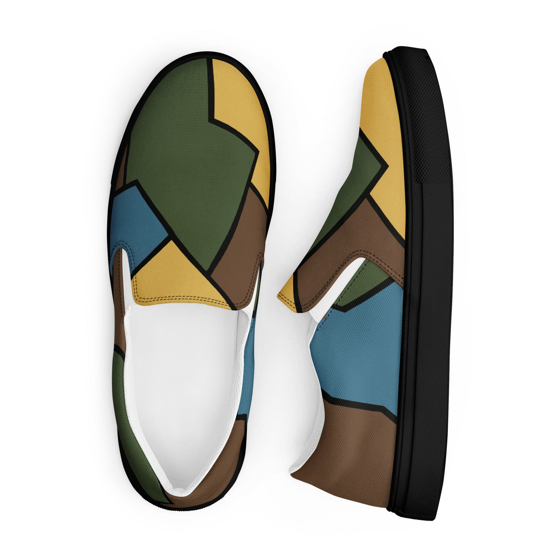 German WWI Sky Turtle Shell Stahlhelm CAMO Mens Slip-On Canvas Shoes
