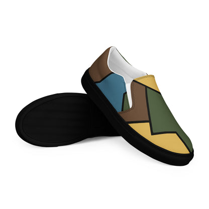 German WWI Sky Turtle Shell Stahlhelm CAMO Mens Slip-On Canvas Shoes