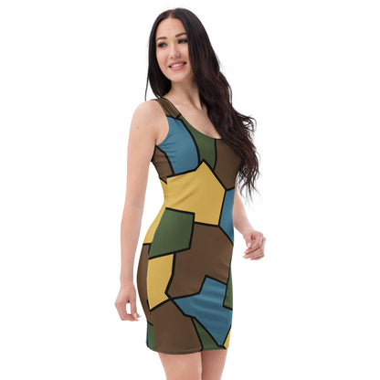 German WWI Sky Turtle Shell Stahlhelm CAMO Womens Bodycon Dress