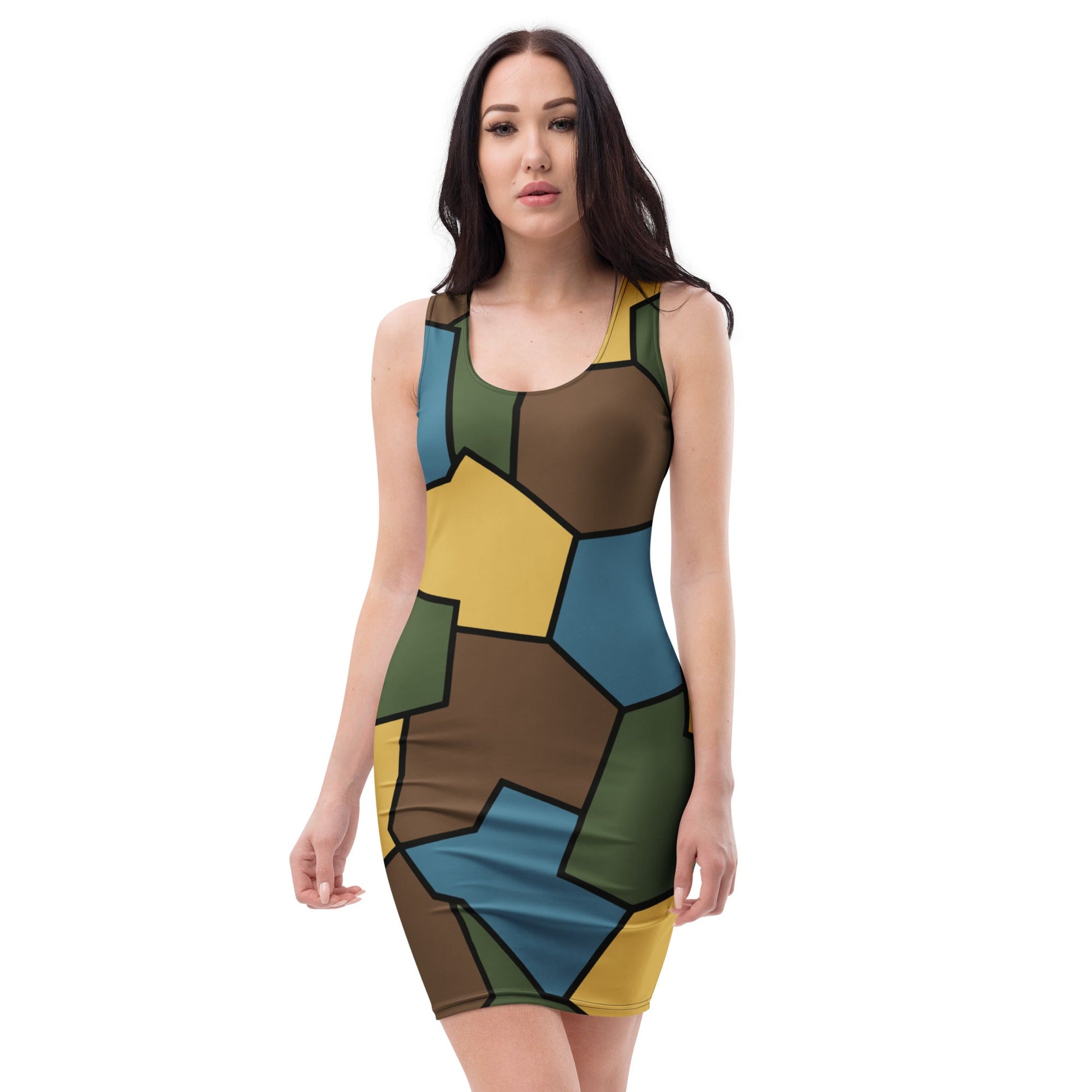 German WWI Sky Turtle Shell Stahlhelm CAMO Womens Bodycon Dress - XS