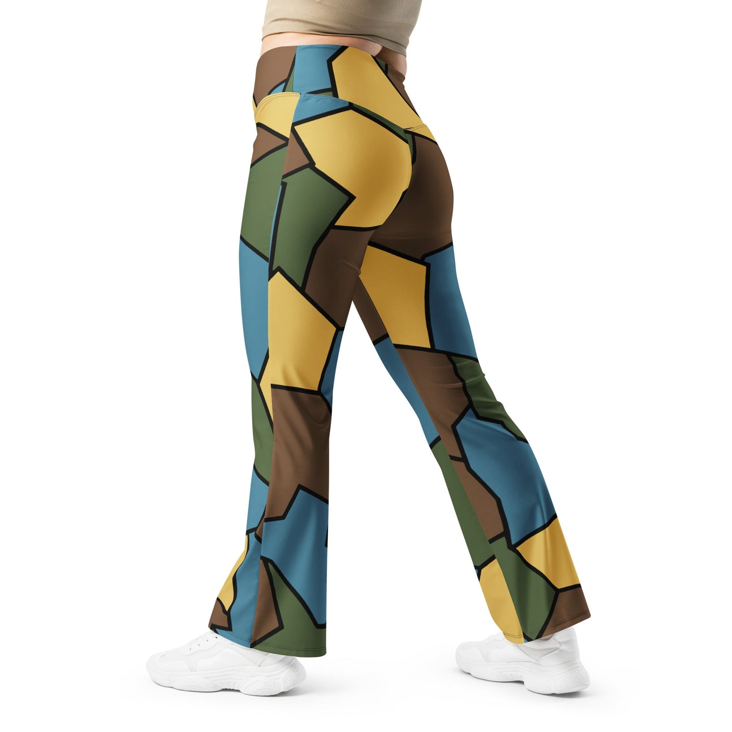 German WWI Sky Turtle Shell Stahlhelm CAMO Womens Flare Leggings - 2XS