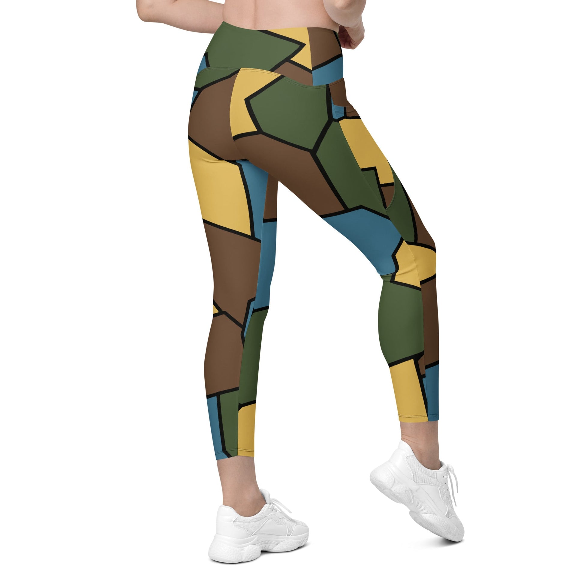 German WWI Sky Turtle Shell Stahlhelm CAMO Womens Leggings with Pockets