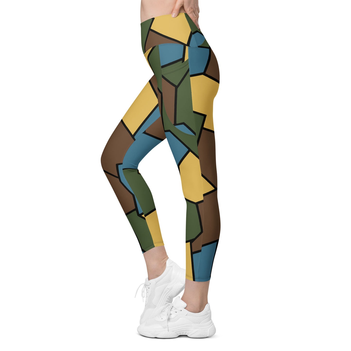 German WWI Sky Turtle Shell Stahlhelm CAMO Womens Leggings with Pockets