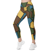 Turtle Shell Stahlhelm Sky CAMO Womens Leggings with Pockets - Women