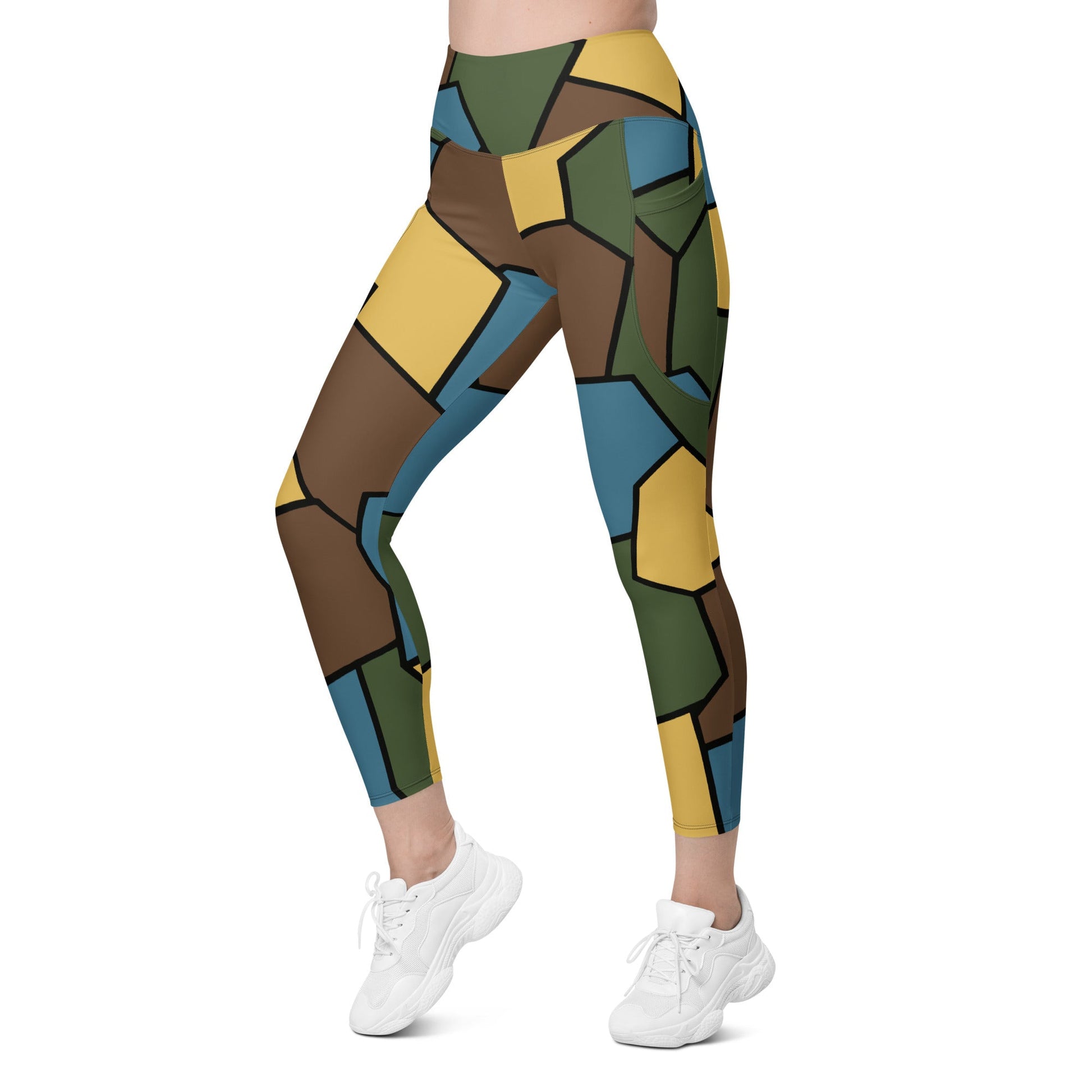 German WWI Sky Turtle Shell Stahlhelm CAMO Womens Leggings with Pockets