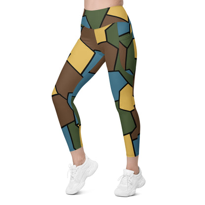 German WWI Sky Turtle Shell Stahlhelm CAMO Womens Leggings with Pockets