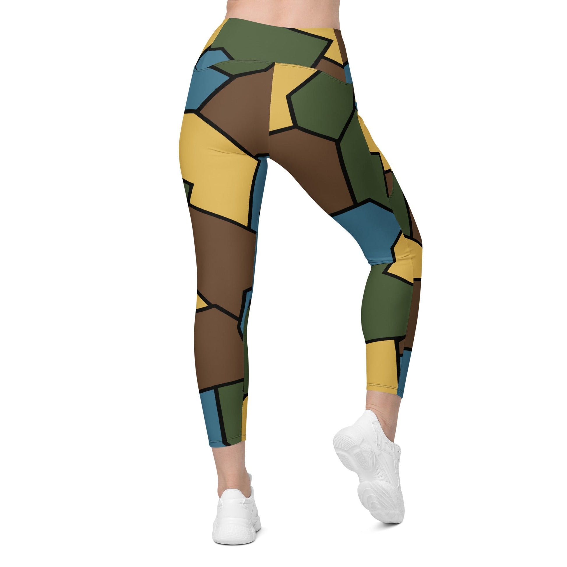 German WWI Sky Turtle Shell Stahlhelm CAMO Womens Leggings with Pockets