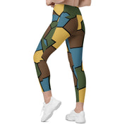 Turtle Shell Stahlhelm Sky CAMO Womens Leggings with Pockets - Women