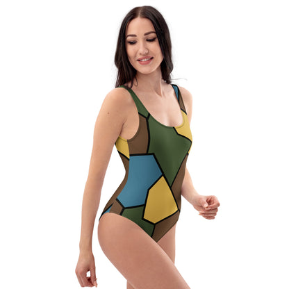 German WWI Sky Turtle Shell Stahlhelm CAMO Womens One-Piece Swimsuit