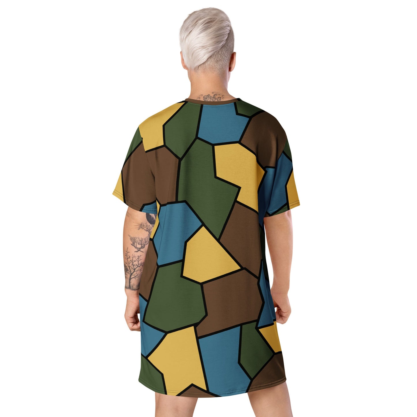 German WWI Sky Turtle Shell Stahlhelm CAMO Womens T-Shirt Dress