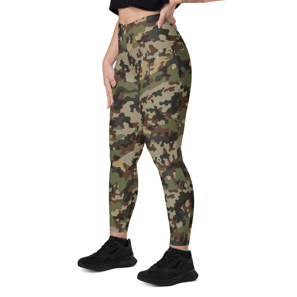 German Zelt-tarnmuster Autumn CAMO Leggings with pockets - Womens With Pockets