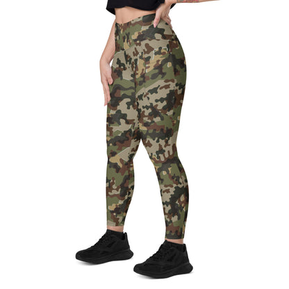 German Zelt-tarnmuster Autumn CAMO Leggings with pockets - Womens With Pockets