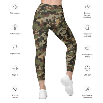 German Zelt-tarnmuster Autumn CAMO Leggings with pockets - Womens With Pockets