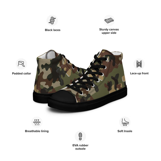 German Zelt-tarnmuster Autumn CAMO Mens high top canvas shoes - High Top Canvas Shoes