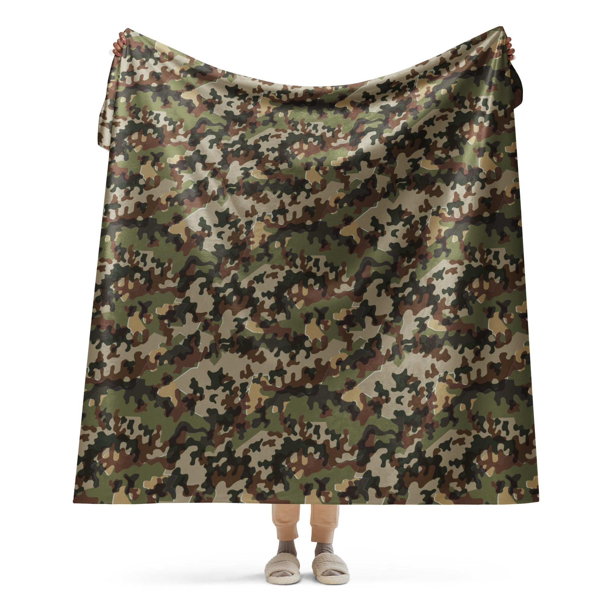 zelt army CAMO HQ - German Zelt-tarnmuster Autumn CAMO Sherpa Blanket