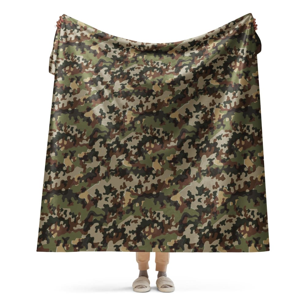 German Zelt - tarnmuster Autumn CAMO Sherpa blanket - 60″×80″
