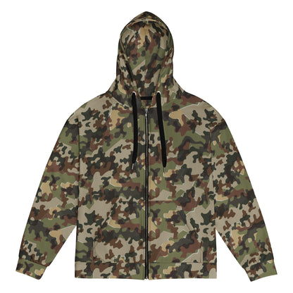 German Zelt-tarnmuster Autumn CAMO Unisex zip hoodie - 2XS - Zip Hoodies