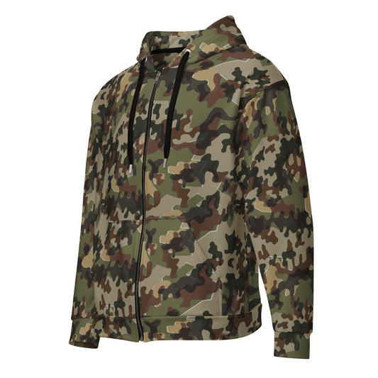 German Zelt-tarnmuster Autumn CAMO Unisex zip hoodie - Zip Hoodies