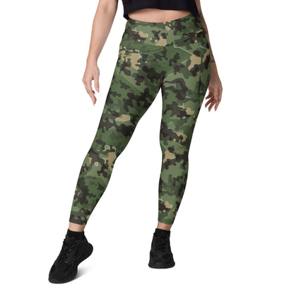 German Zelt-tarnmuster Summer CAMO Leggings with pockets - Womens With Pockets