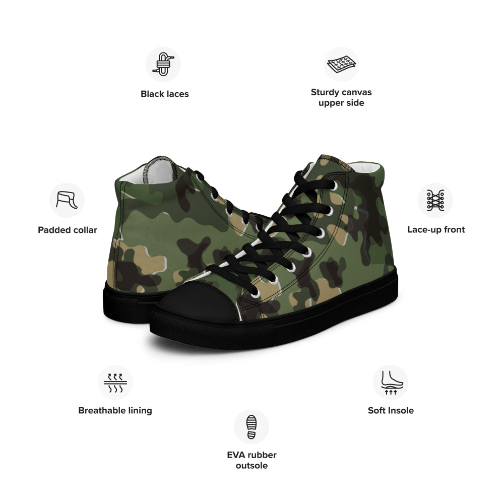 German Zelt-tarnmuster Summer CAMO Men’s high top canvas shoes - Mens High Top Canvas Shoes