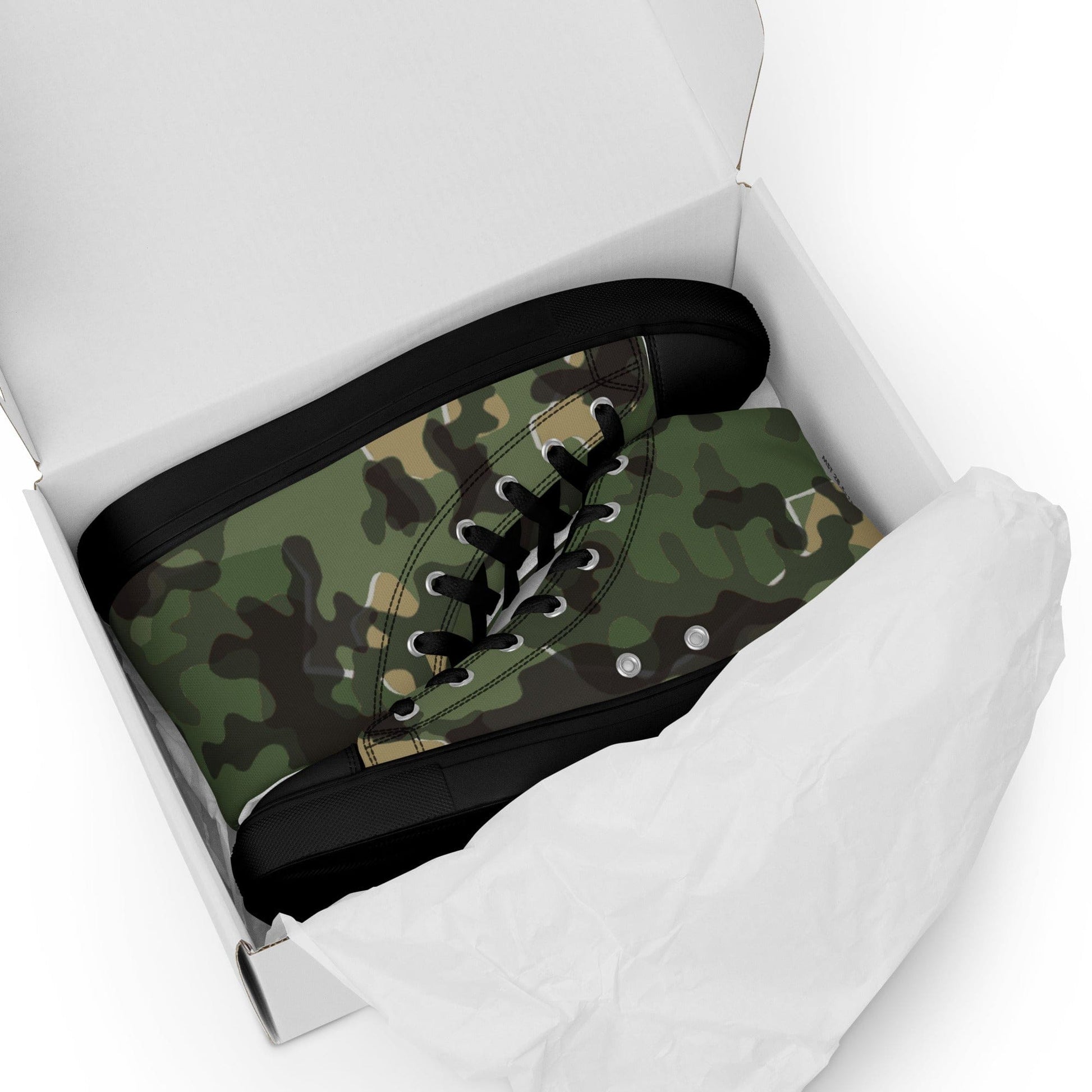 German Zelt-tarnmuster Summer CAMO Men’s high top canvas shoes - Mens High Top Canvas Shoes