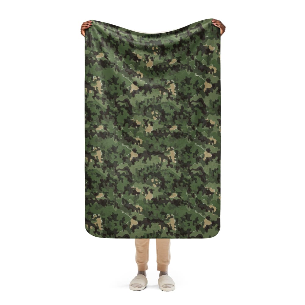 German Zelt - tarnmuster Summer CAMO Sherpa blanket - 37″×57″