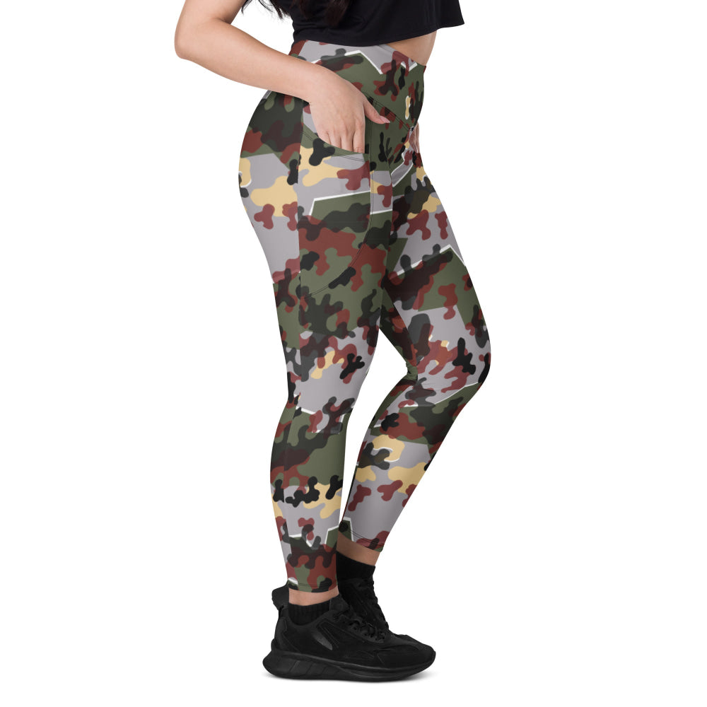 German Zelt-tarnmuster Winter CAMO Leggings with pockets - Womens With Pockets