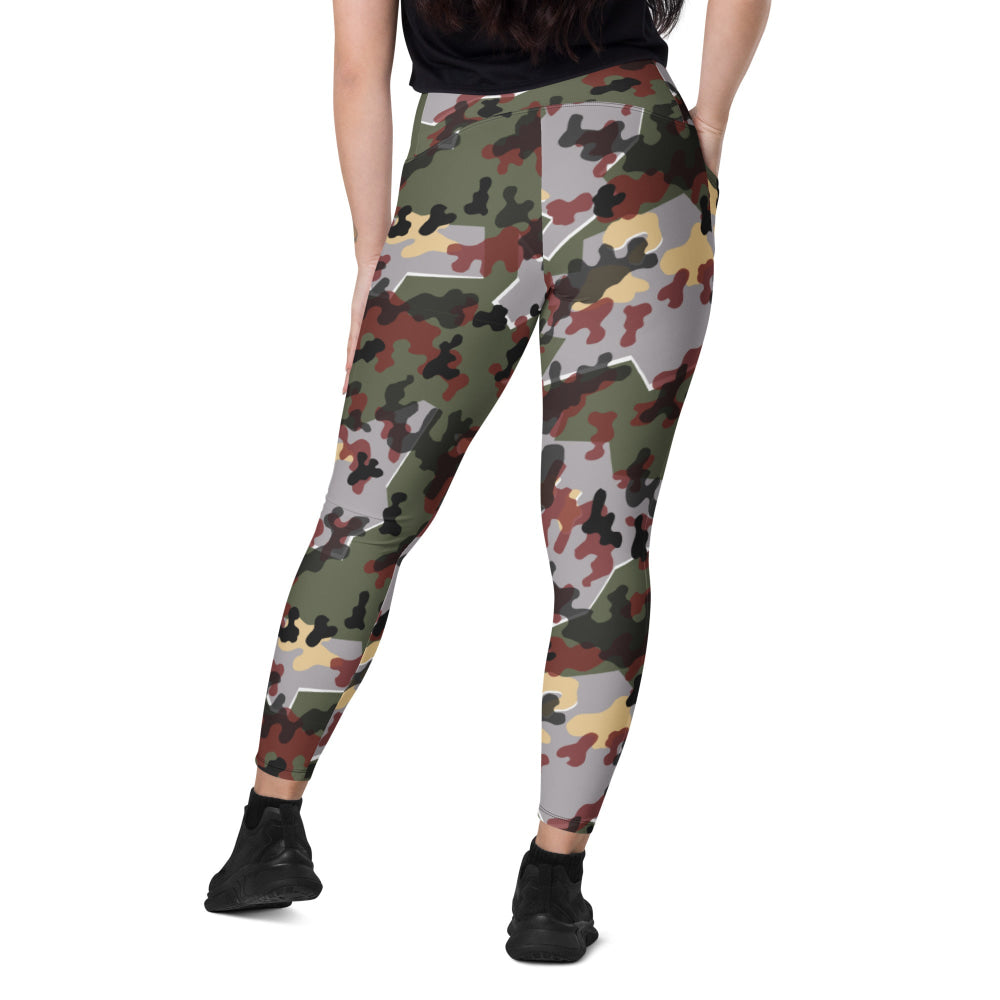 German Zelt-tarnmuster Winter CAMO Leggings with pockets - Womens With Pockets