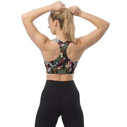 German Zelt-tarnmuster Winter CAMO Longline sports bra - Womens Sports Bra