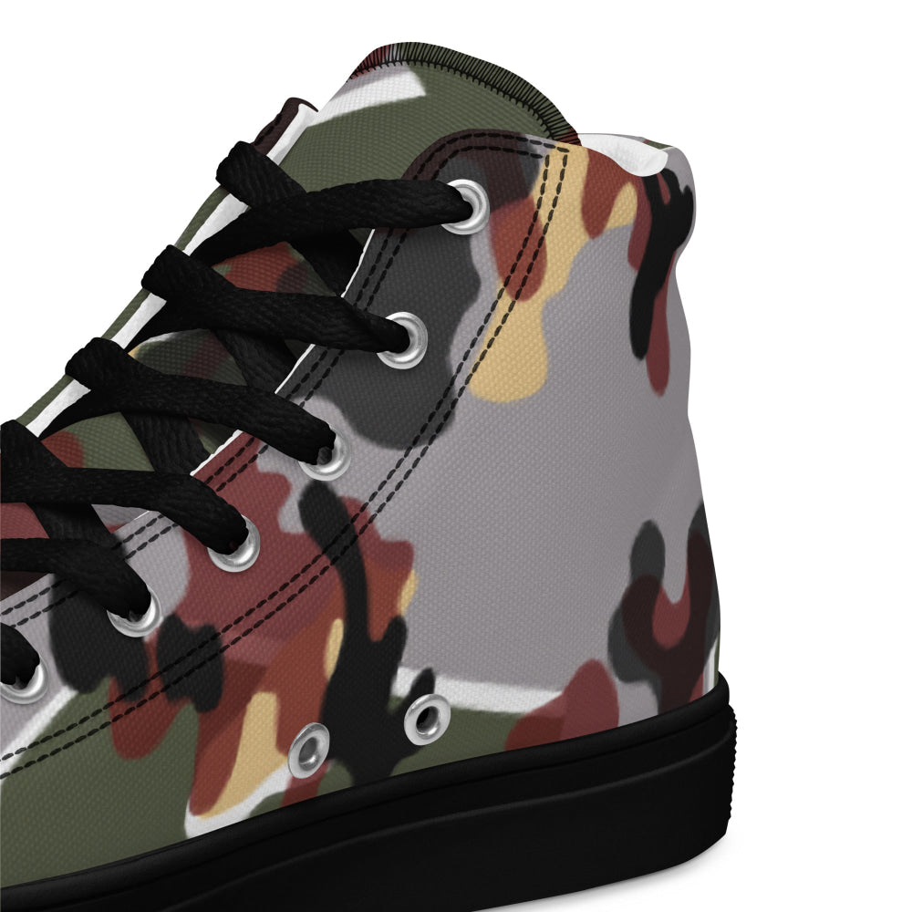 German Zelt-tarnmuster Winter CAMO Men’s high top canvas shoes - Mens High Top Canvas Shoes