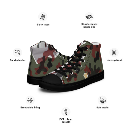 German Zelt-tarnmuster Winter CAMO Mens high top canvas shoes - High Top Canvas Shoes