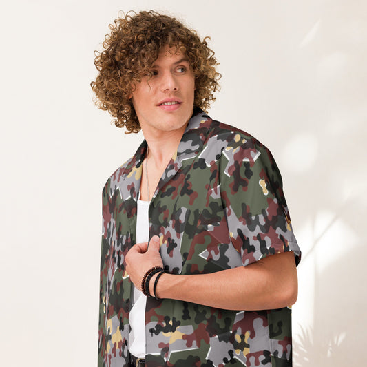 German Zelt-tarnmuster Winter CAMO Unisex button shirt - Button Shirts