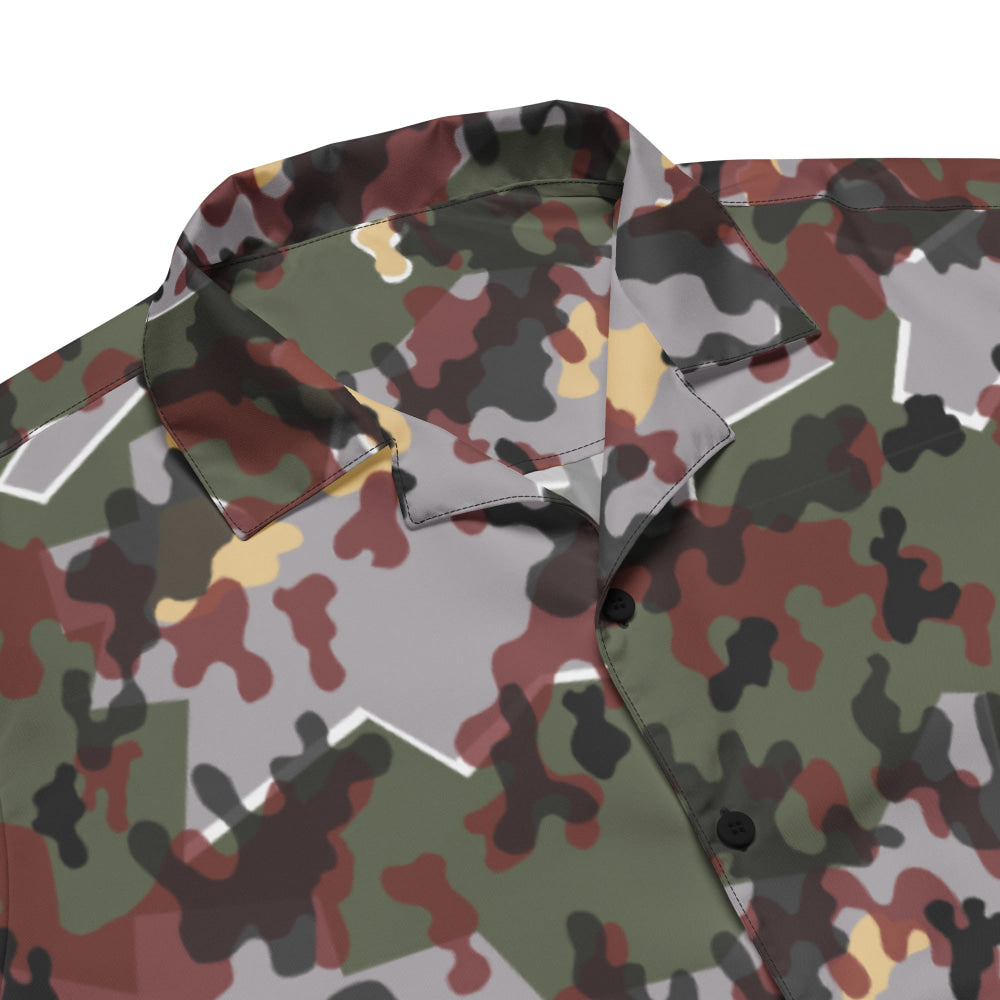 German Zelt-tarnmuster Winter CAMO Unisex button shirt - Button Shirt