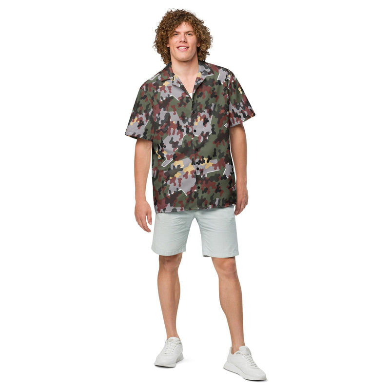 Zelt-tarnmuster Winter CAMO Unisex Short-Sleeve Button Shirt - Button-Up