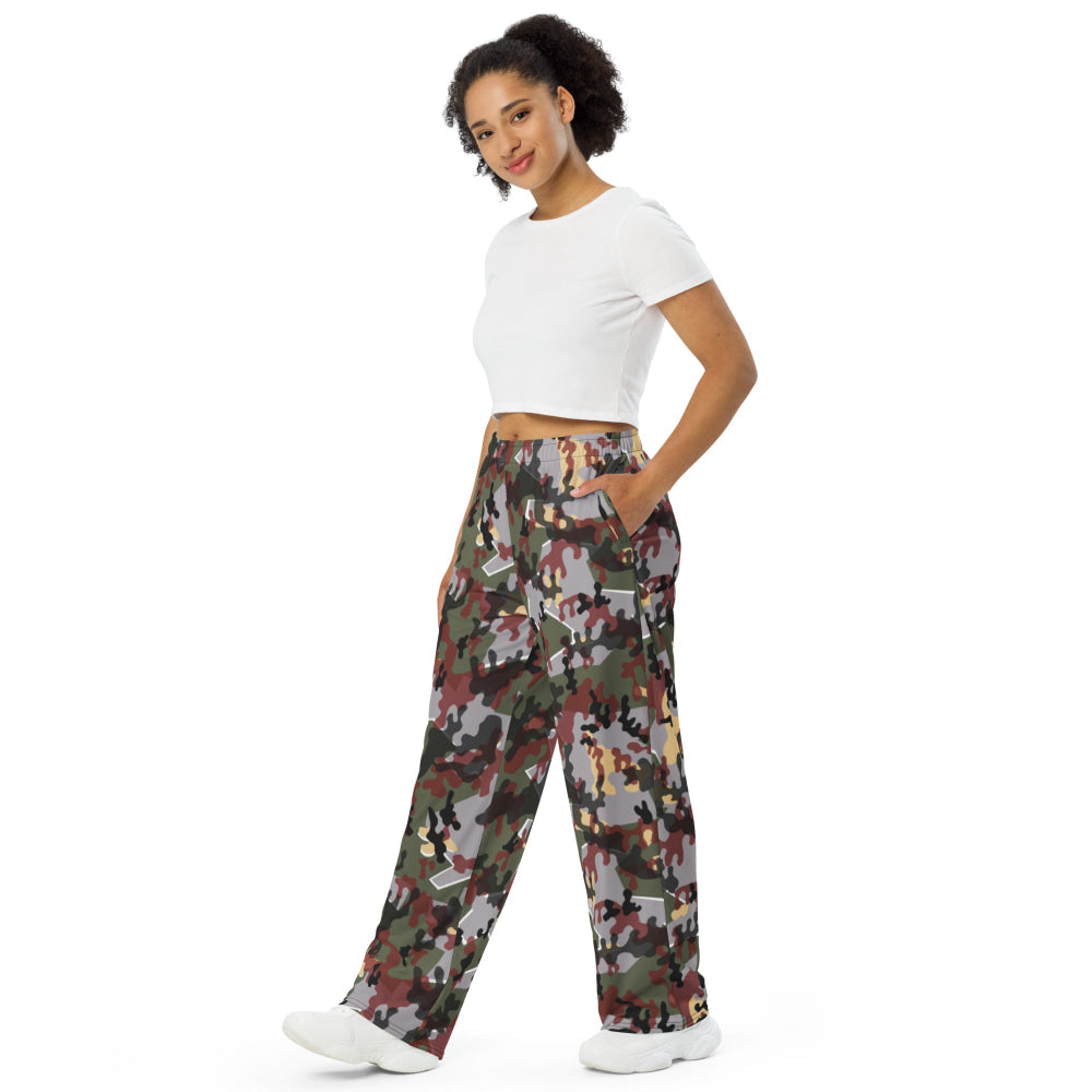 German Zelt-tarnmuster Winter CAMO unisex wide-leg pants - Unisex Wide-Leg Pants