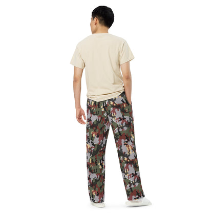 German Zelt-tarnmuster Winter CAMO unisex wide-leg pants - Unisex Wide-Leg Pants