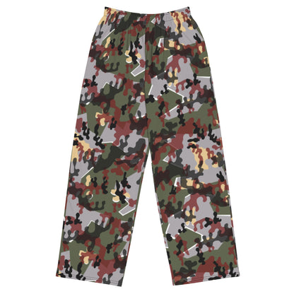 German Zelt-tarnmuster Winter CAMO unisex wide-leg pants - 2XS - Unisex Wide-Leg Pants