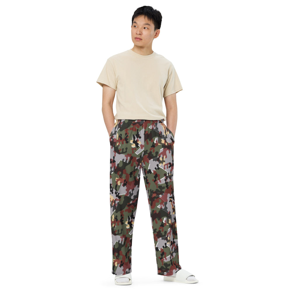 German Zelt-tarnmuster Winter CAMO unisex wide-leg pants - Unisex Wide-Leg Pants