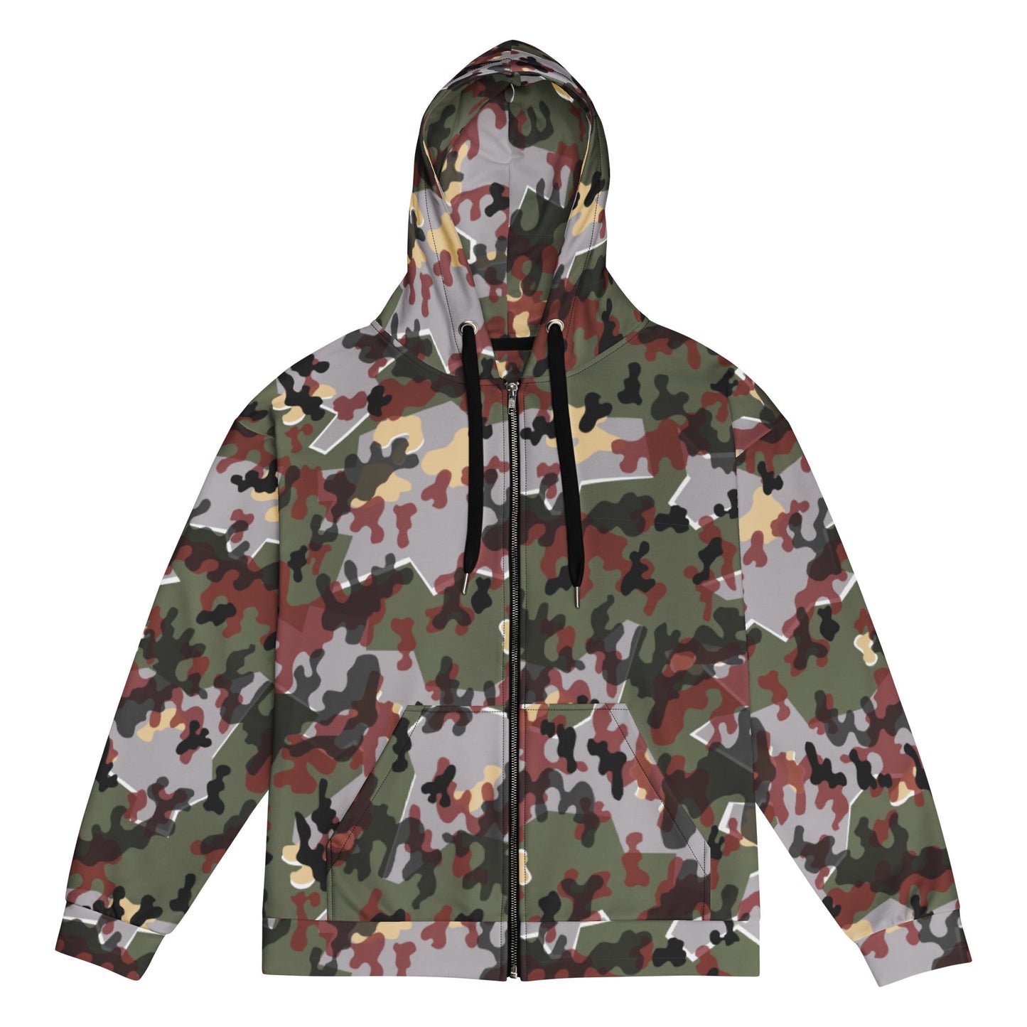 German Zelt-tarnmuster Winter CAMO Unisex zip hoodie - 2XS - Zip Hoodies