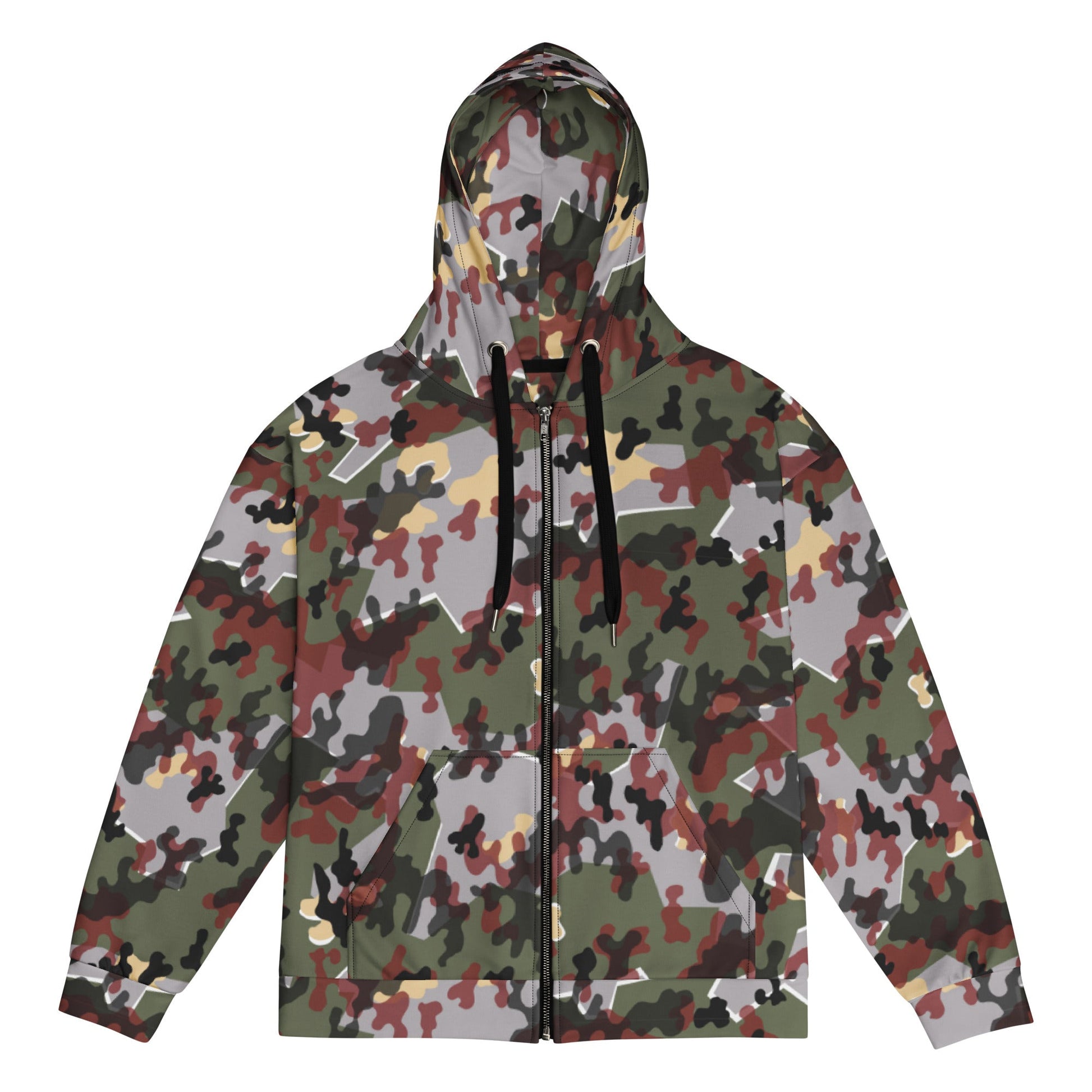German Zelt-tarnmuster Winter CAMO Unisex zip hoodie - 2XS - Zip Hoodies
