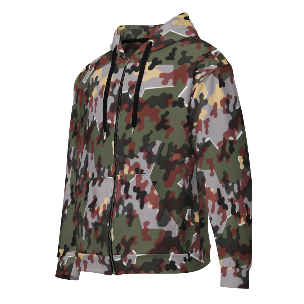 German Zelt-tarnmuster Winter CAMO Unisex zip hoodie - 2XS - Zip Hoodie