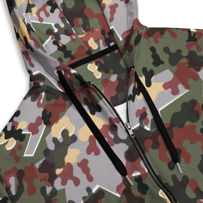 German Zelt-tarnmuster Winter CAMO Unisex zip hoodie - Zip Hoodie